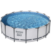 Bestway 457 cm x 122 cm fémvázas medence szett létrával, szűrővel, szivattyúval, alátét és takarófóliával