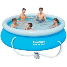 Bestway 57270 kerek medence, felfújható gyűrűvel, 305x76 cm, Triplex PVC réteggel, szűrőszivattyúval medence