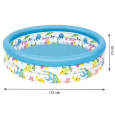 Bestway Háromgyűrűs Babapancsoló, gyerekmedence 122 x 25 cm tengeri halak mintával, 64717 (51009) medence