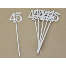  Beszúrható számok 45-ös fehér 6db/csomag dekorációs kellék