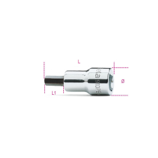 Beta 009100490 910PE 3 3/8"-os imbusz-Dugókulcs, krómozott, fekete heggyel dugókulcs