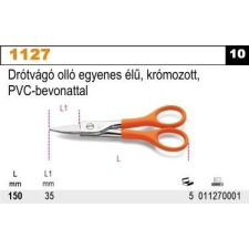 Beta 1127 drótvágó olló egyenes élű, krómozott, PVC-bevonattal fogó