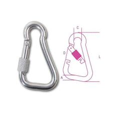 Beta 8276G 10X100 Asszimmetrikus karabiner horog AISI 316 barkácsolás, csiszolás, rögzítés