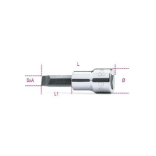 Beta 910LP 1,2X8 Csavarhúzó-dugókulcs hasítottfejű csavarokhoz, krómozott, barnított fej dugókulcs