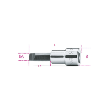 Beta 910LP 1X5,5Csavarhúzó-Dugókulcs hasítottfejű csavarokhoz, krómozott, barnított fej (009100452) dugókulcs