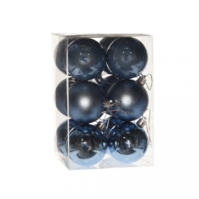 BÉTALOX Műanyag gömb dobozban 6 cm kék 3 féle karácsonyfadísz