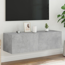 betonszürke fali TV-szekrény LED-világítással 100 x 35 x 31 cm bútor