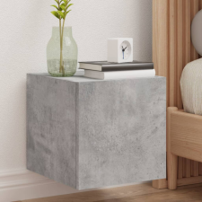 betonszürke falra szerelhető TV-szekrény LED-del 30,5x35x30 cm bútor