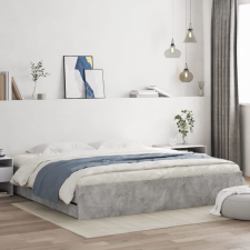  betonszürke szerelt fa ágykeret fiókokkal 180 x 200 cm ágy és ágykellék