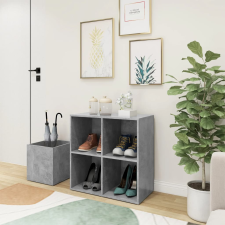 betonszürke szerelt fa előszobai cipősszekrény 105x35,5x70 cm bútor