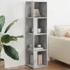  Betonszürke szerelt fa sarokszekrény 33 x 33 x 132 cm