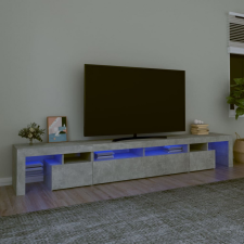  betonszürke TV-szekrény LED lámpákkal 260x36,5x40 cm bútor
