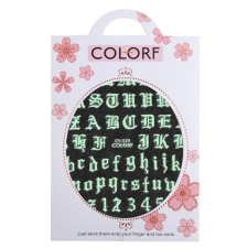 Betű öntapadó matrica CY029 UV Glow körömdíszítő