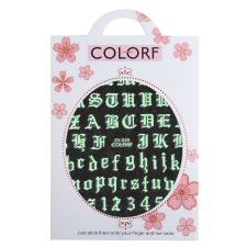  Betű öntapadó matrica CY029 UV Glow körömdíszítő