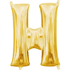 Betűs Gold, Arany mini H betű fólia lufi 33 cm party kellék