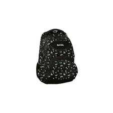 BeUniq Virágos hátizsák, iskolatáska - 3 rekeszes - Black (BU23ME-2708) iskolatáska