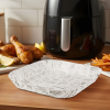 bewello Air fryer sütőpapír - olaj nélküli sütőhöz - mintás, négyzet - 23 cm - 50 db / csomag GLO-BW1031B