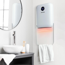 bewello Fali hősugárzó törölközőtartóval - 800/2000W - 240V - fehér fürdőszoba kiegészítő