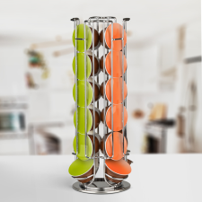 bewello Fém kávékapszula tartó - 24 db Dolce Gusto kapszulához - króm kávéfőző kellék