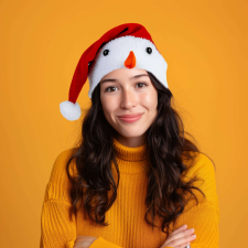  Bewello Karácsonyi mikulás sapka - Hóember mintával - 30 x 45 cm 58962 karácsonyi dekoráció