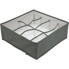 bewello Szövet tárolódoboz, 32 x 32 x 12 cm, 8 zseb, szürke (BW2078) bútor