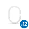  Bewello Zuhanyfüggöny-karika - műanyag, ovális - 12 db / csomag 11520b