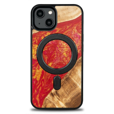 Bewood Neons Paris MagSafe-kompatibilis tok iPhone 15 - barna-piros tok és táska