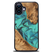 Bewood Turquoise tok iPhone 16 Plus - barna-kék tok és táska