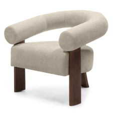 Bézs design fotel KOKEI ALIA, dió színű dekor  Alia 18 bútor