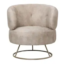  Bézs lounge fotel fém gyűrűlábbal – modern design karosszék nappaliba bútor