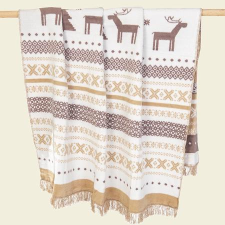  Bézs rénszarvasos karácsonyi pléd lakástextília