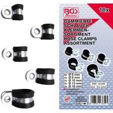 BGS Technic 18 részes gumibetétes csőbilincs készlet (BGS 14145) barkácsolás, csiszolás, rögzítés