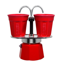 Bialetti mini Express 2 személyes kávéfőző ajándék szett piros (kávéfőző + 2 pohár) (6190) (Bialetti mini Express 6190) kávéfőző