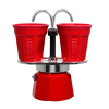 Bialetti mini Express 2 személyes kávéfőző ajándék szett piros (kávéfőző + 2 pohár) (6190) (Bialetti mini Express 6190)