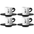 Bialetti Moka csésze szett (4db) - Fekete/Fehér