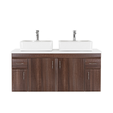  Bianco 130 alsó szekrény mosdó nélkül aida dió fehér munkalappal fürdőszoba bútor