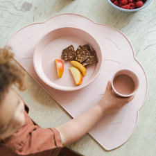 Bibs Boheme, Szilikon tányéralátét, (Púderrózsaszín) babaétkészlet