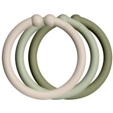 Bibs Loops akasztókarikák Vanilla / Sage / Olive 12 db készségfejlesztő