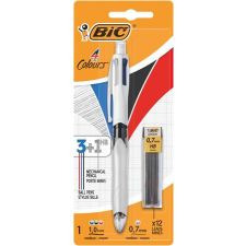 BIC Golyóstoll, háromszínű, nyomósirónnal egyben, BIC "4 Colours" + grafitbél ceruza