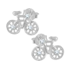  Bicikli, kerékpár fehér arany fülbevaló, arany ékszer. H2253