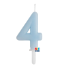 Big Party 4-es számos gyertya babakék 7 cm-es