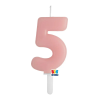 Big Party 5-ös számos gyertya babarózsaszín 7 cm-es