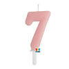 Big Party 7-es számos gyertya babarózsaszín 7 cm-es