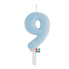 Big Party 9-es számos gyertya babakék 7 cm-es