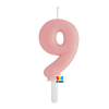 Big Party 9-es számos gyertya babarózsaszín 7 cm-es
