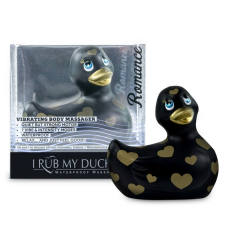 Big Teaze Toys My Duckie Romance 2.0 - szíves kacsa vízálló csiklóvibrátor (fekete-arany) vibrátorok