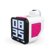 Bigben Kids RQUBE Projektoros Ébresztőóra fehér-pink ébresztőóra