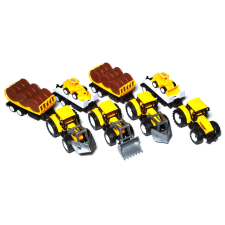 BigBuy Traktor Engineering, sárga (22 cm) autópálya és játékautó