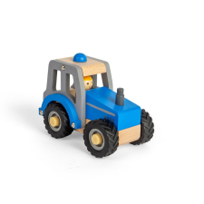 Bigjigs fa játék traktor kék fajáték