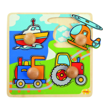 Bigjigs Fa Puzzle, 4 jármű puzzle, kirakós
